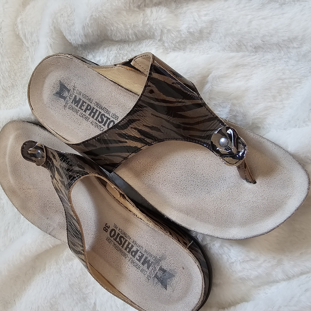 Mephisto Zebra Print Sandals